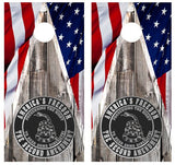 America's Freedom Barnwood Cornhole Design
