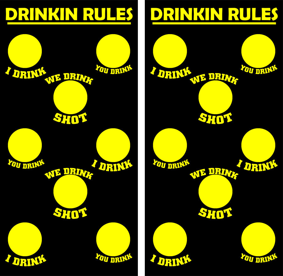Drinkin Rules Cornhole Design