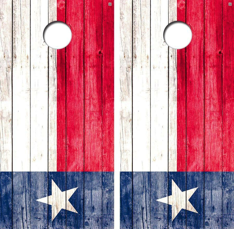 Texas Flag Barnwood Cornhole Design