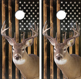 Buck Wood American Flag Cornhole Design