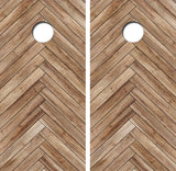 Herringbone Wood Cornhole Design