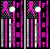 Fight Breast Cancer Cornhole Design