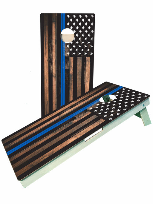 cornhole boards Blue Line Flag Police Cornhole Boards