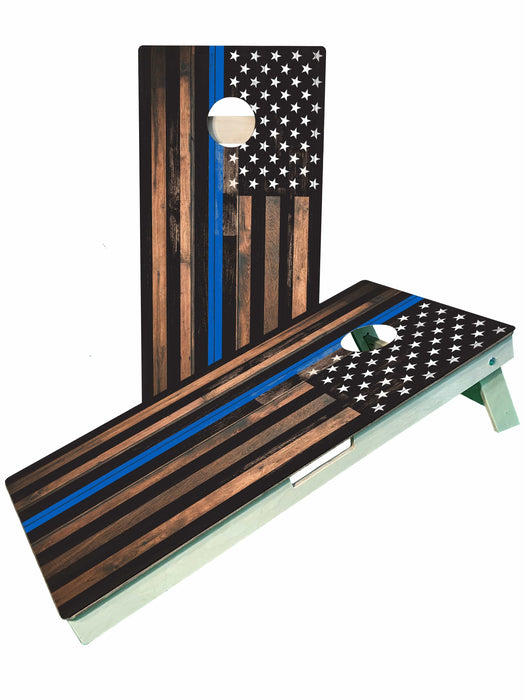 cornhole boards Blue Line Flag Police Cornhole Boards