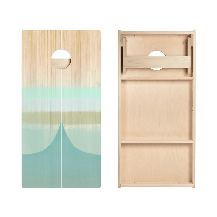 Bamboo Wood Watercolor Surf Star Cornhole Boards