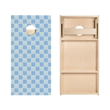 Beachy Blue Grid Star Cornhole Boards