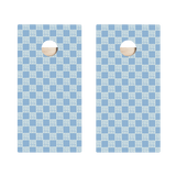 Beachy Blue Grid Star Cornhole Boards
