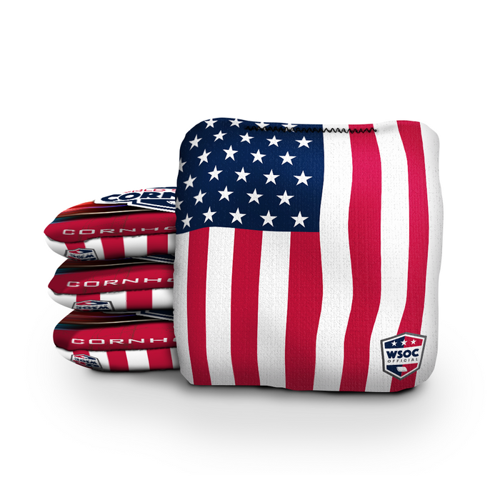 Patriotic Flag - 6 Inch WSOC Official Pro Cornhole Bags