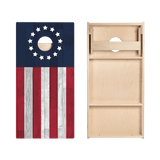 Betsy Ross Flag Star Cornhole Boards