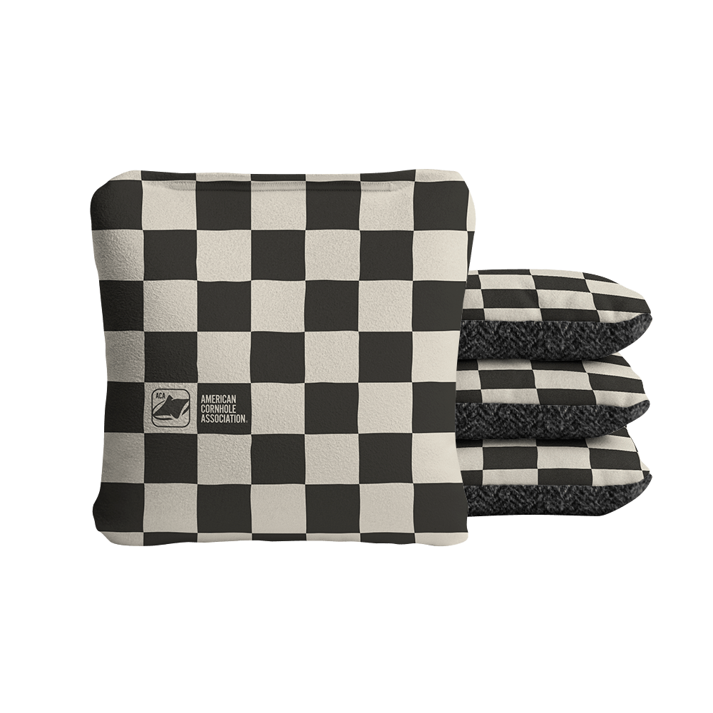 Black and White Checkered Synergy Soft Cornhole Bags