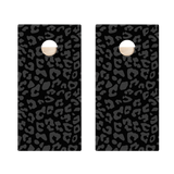 Black Leopard Print Star Cornhole Boards