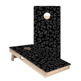 Black Leopard Print Star Cornhole Boards