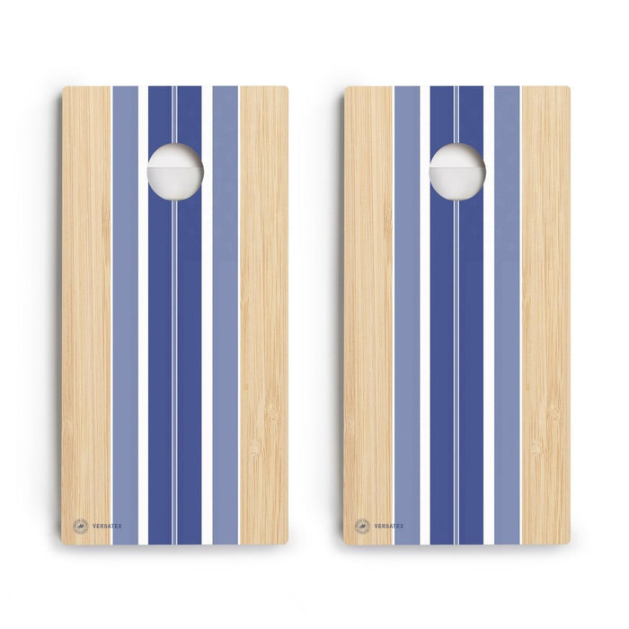 Blue Beach Stripes Versatex All-Weather Cornhole Boards