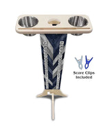 Cornhole Scoring Tower - Blue Herringbone