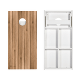 Brown Wood Teak Versatex All-Weather Cornhole Boards