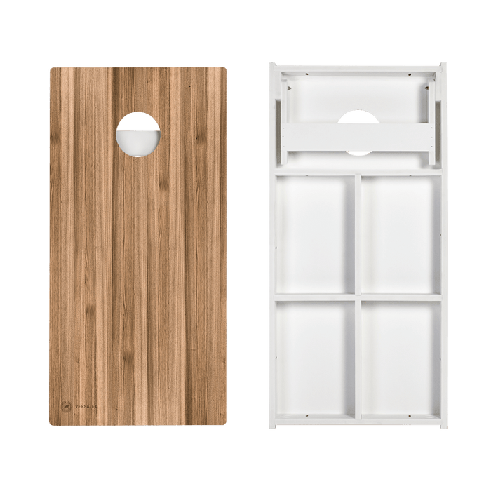 Brown Wood Teak Versatex All-Weather Cornhole Boards