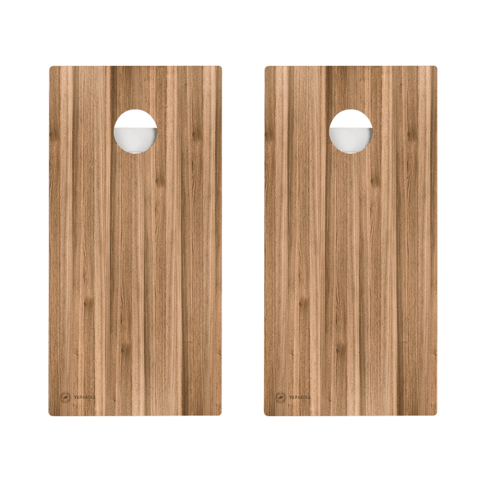 Brown Wood Teak Versatex All-Weather Cornhole Boards