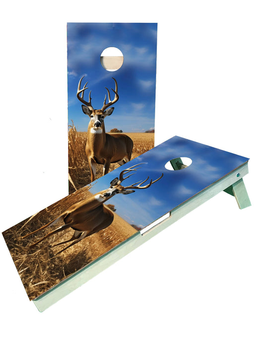 cornhole boards Whitetail Buck In Field Cornhole Boards