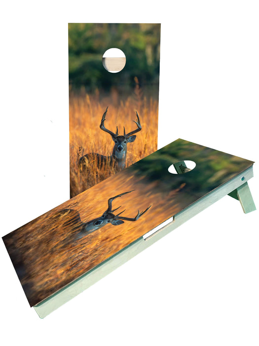 cornhole boards Buck In Cornfield Cornhole Board Set
