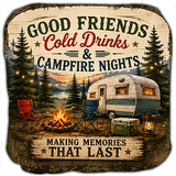 Good Friends Cold Drinks & Campfire Nights Cornhole Bags Set of 4