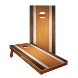 Classic Stripes Dark Wood Orange Silver Series Cornhole Boards