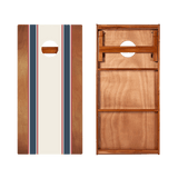 Classic Stripes Mahogany Blue and Red Silver Series Cornhole Boards