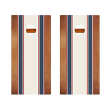 Classic Stripes Mahogany Blue and Red Silver Series Cornhole Boards