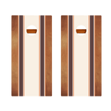 Classic Stripes Mahogany Brown and Orange Silver Series Cornhole Boards