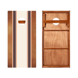 Classic Stripes Mahogany Brown and Orange Silver Series Cornhole Boards