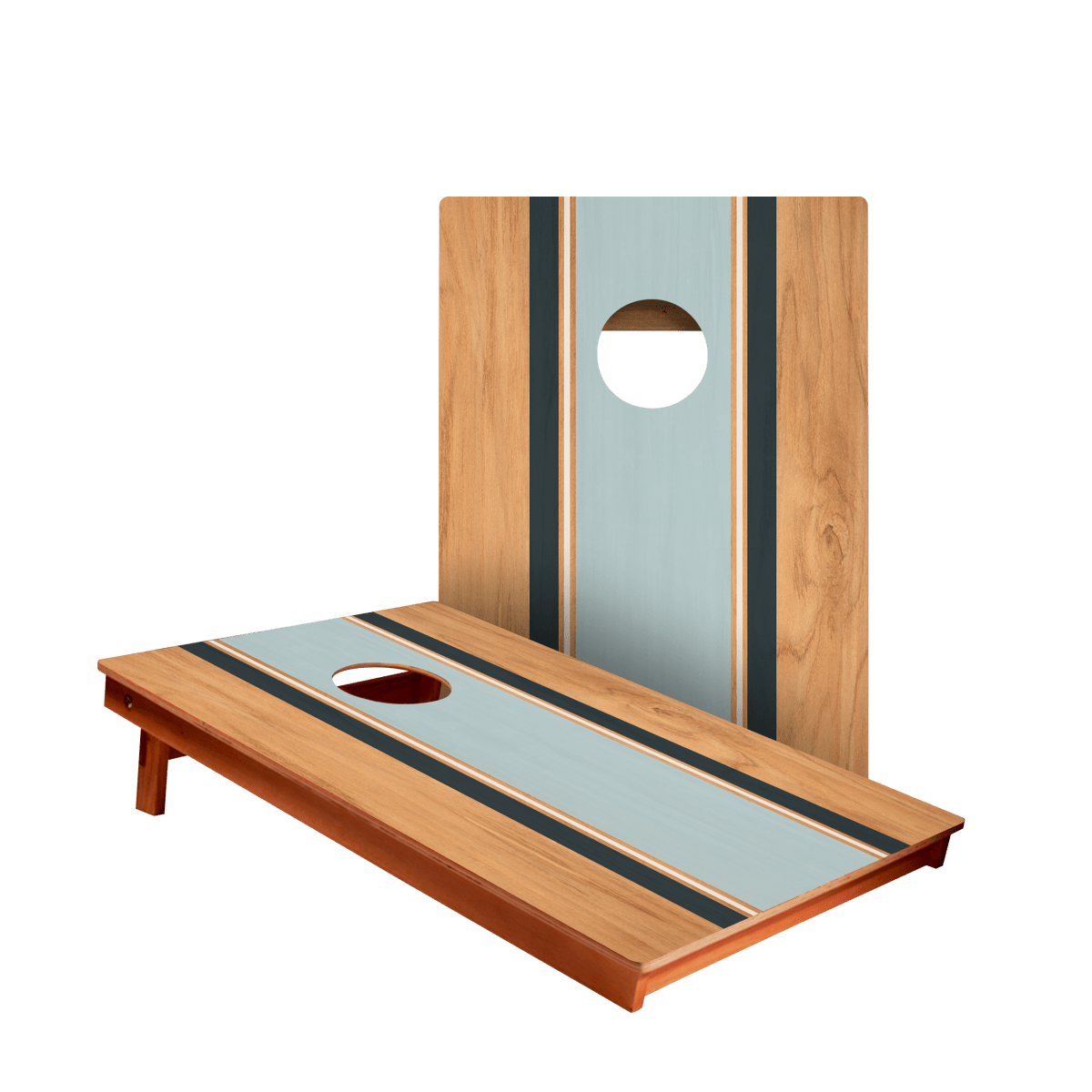 Classic Stripes Navy Blue Backyard 2300 Cornhole Boards