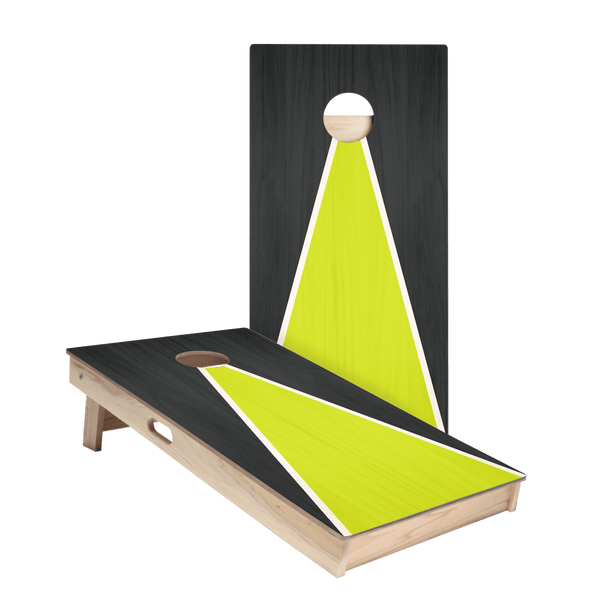 Classic Triangle - Black and Neon Green Star Cornhole Boards