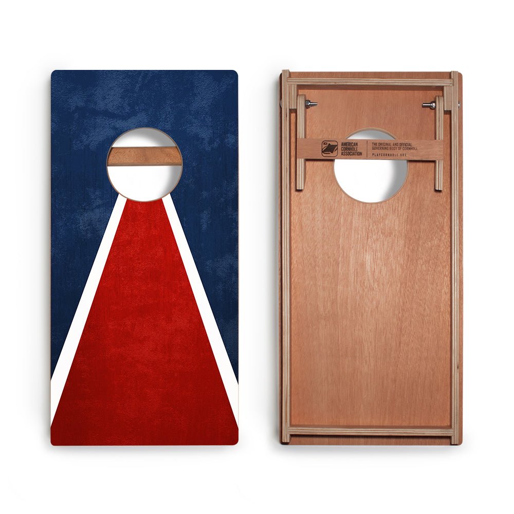 Classic Triangle Blue White Red Distressed Backyard 1x2ft Cornhole Boards