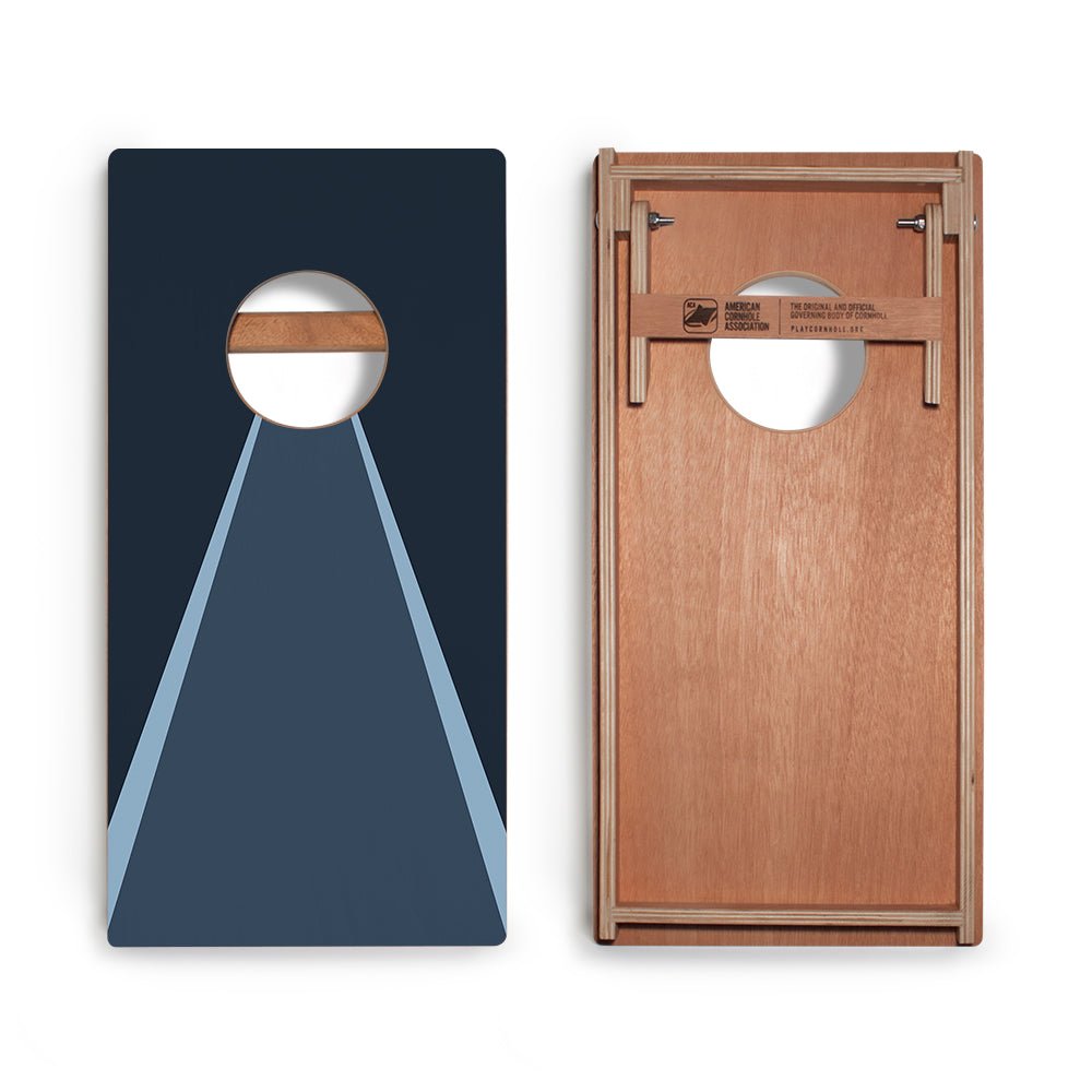 Classic Triangle Monotone Blue Backyard 1x2ft Cornhole Boards