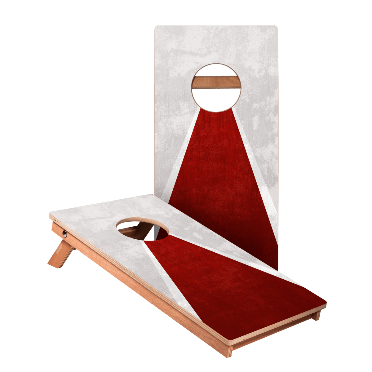 Classic Triangle Red Distressed Backyard 1x2ft Cornhole Boards