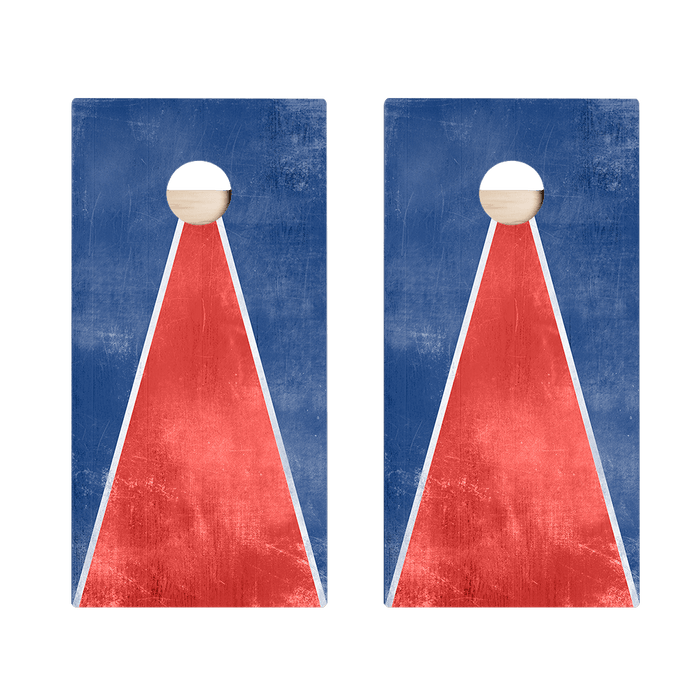 Classic Triangle - Red, White, Blue Star Cornhole Boards