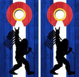 Sasquatch Colorado Flag Cornhole Design