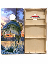 Jumping Bass Fishing Cornhole Boar Cornhole Design