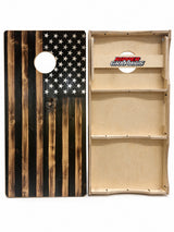 Wood American Flag Cornhole Design