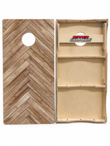 Herringbone Wood Cornhole Design