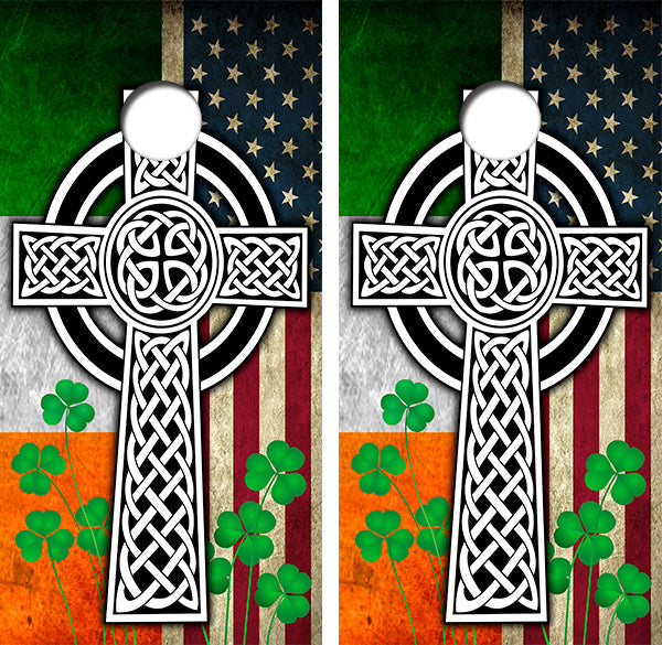 Celdic Irish American Flag Cornhole Design