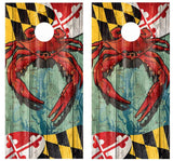 Maryland Crab Themed Cornhole Design