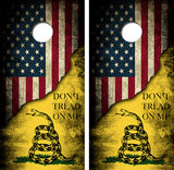 Don't Tread On Me American Flag Cornhole Design