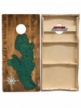 Burt Lake Topography Cornhole Design