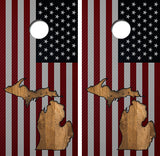 State of Michigan Flag Cornhole Design