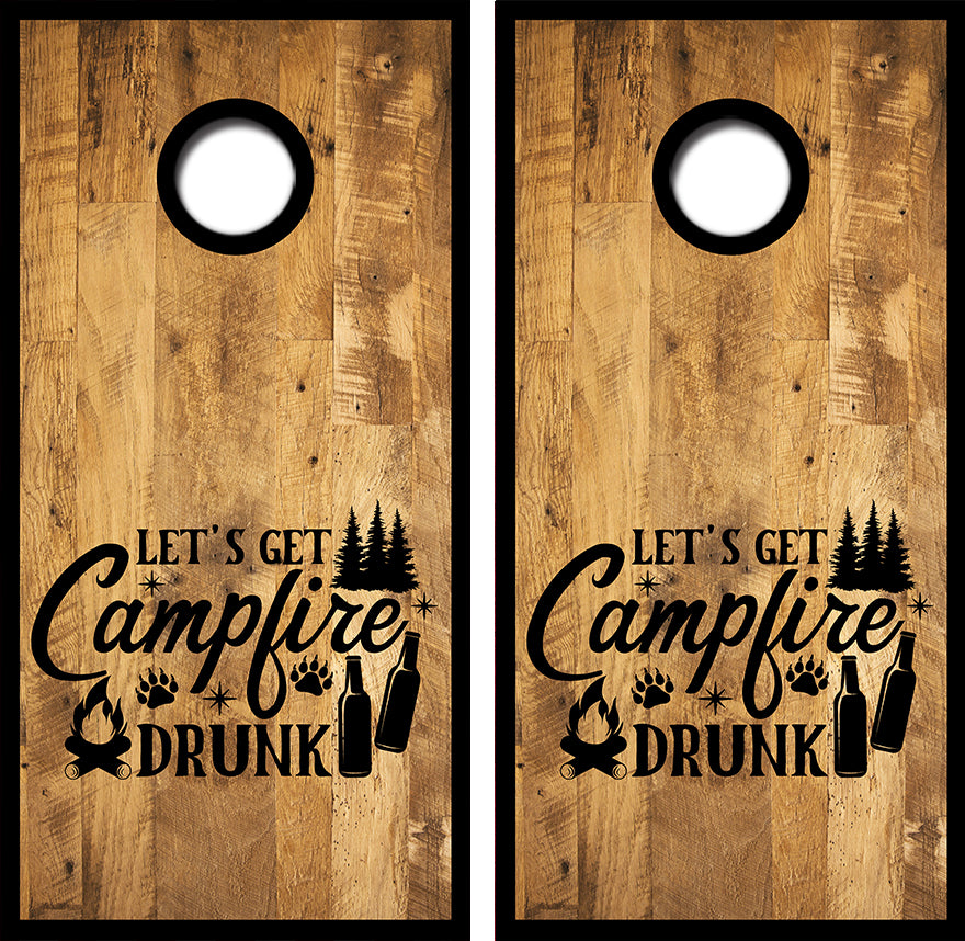 Camp Fire Drunk Cornhole Design