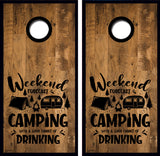 Weekend Camping Drinking Cornhole Design