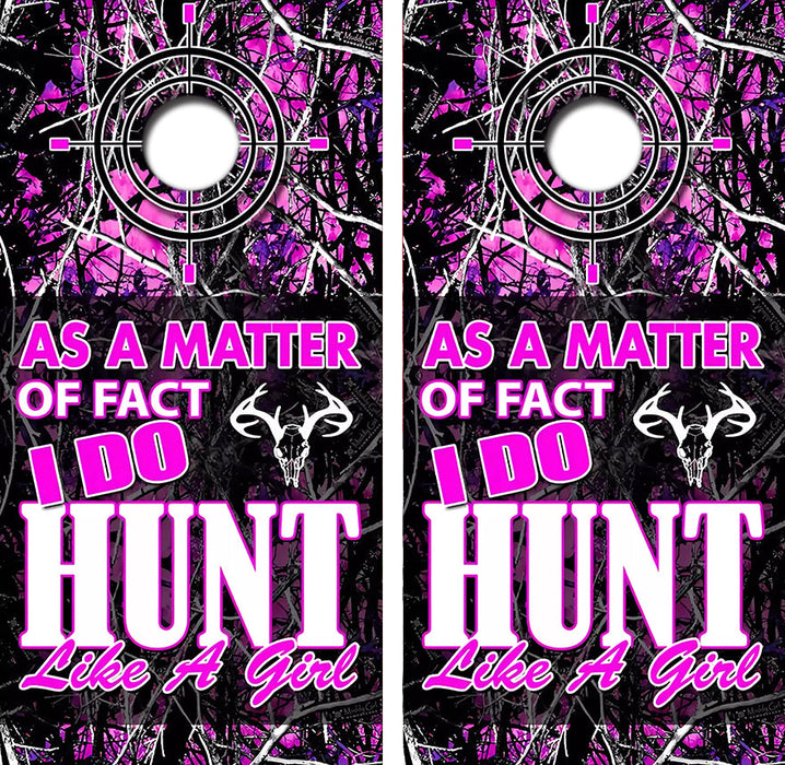 Hunt Like A Girl Cornhole Design