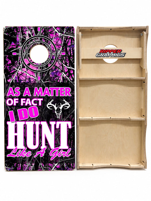 Hunt Like A Girl Cornhole Design