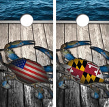 Maryland Crab Flags Cornhole Design