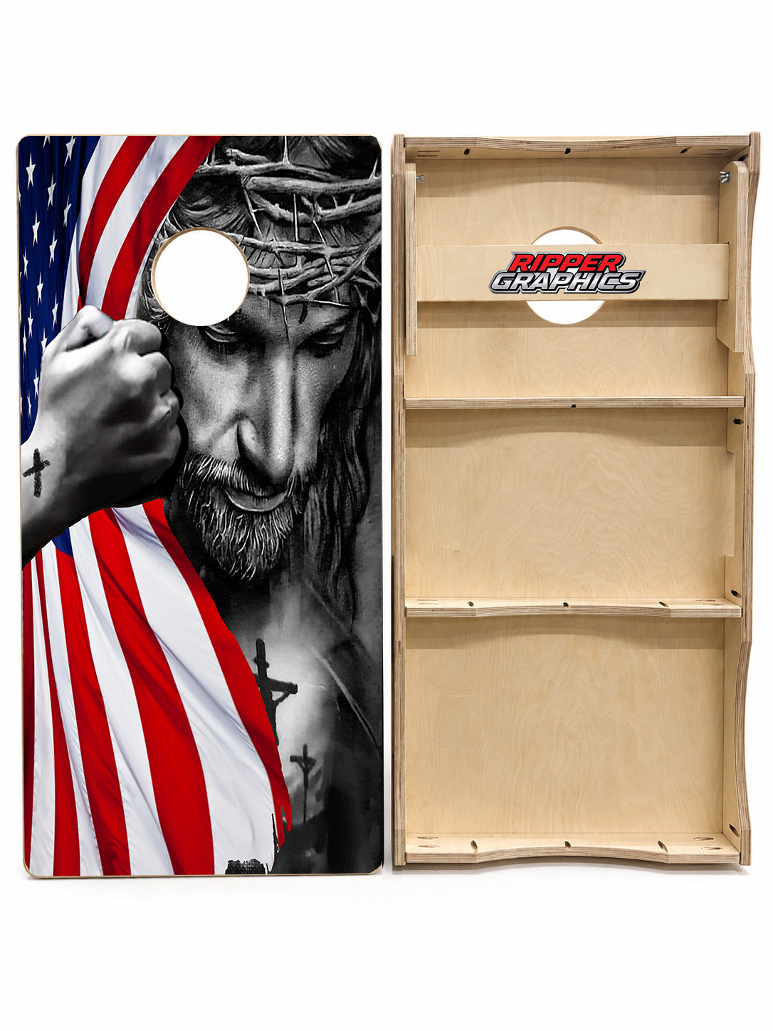 American Flag / Jesus Cornhole Design